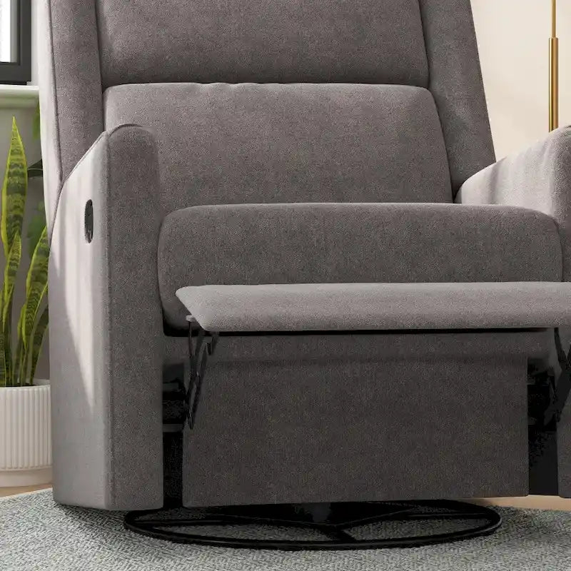 Fauteuil inclinable, pivotant et à bascule manuel rembourré classique
