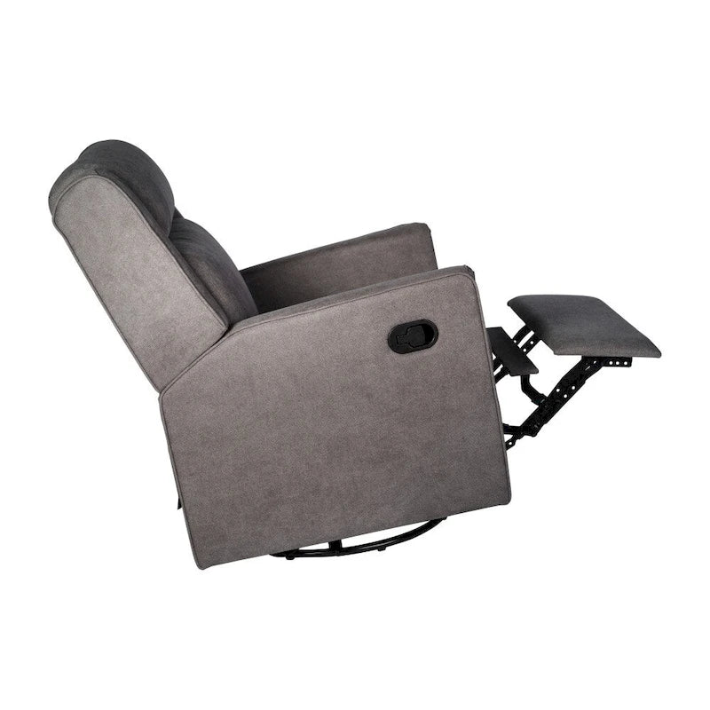 Fauteuil inclinable, pivotant et à bascule manuel rembourré classique