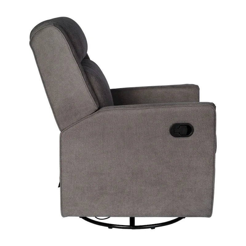 Fauteuil inclinable, pivotant et à bascule manuel rembourré classique