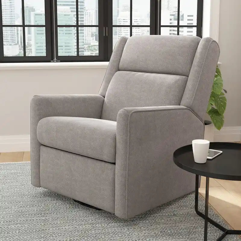 Fauteuil inclinable, pivotant et à bascule manuel rembourré classique