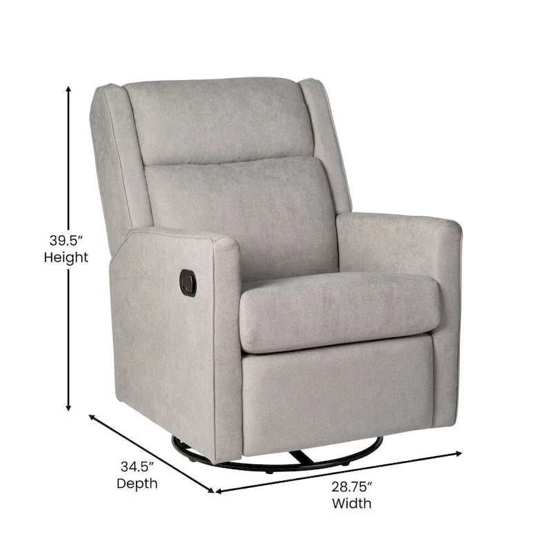 Fauteuil inclinable, pivotant et à bascule manuel rembourré classique