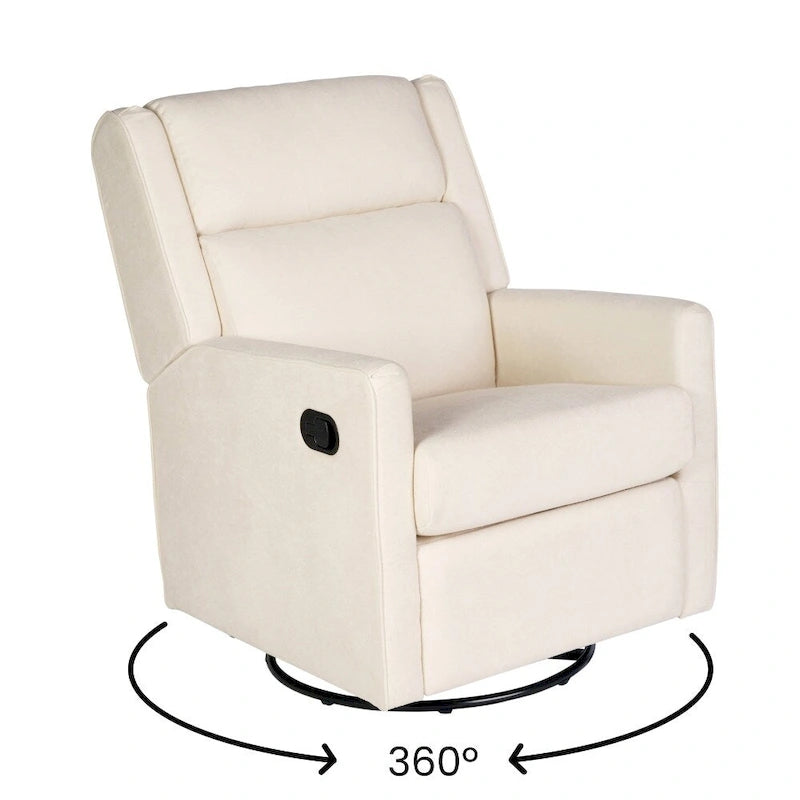 Fauteuil inclinable, pivotant et à bascule manuel rembourré classique