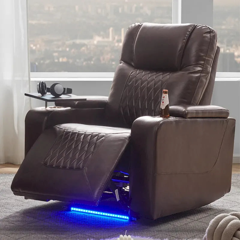 Fauteuil inclinable électrique avec 2 porte-gobelets pratiques