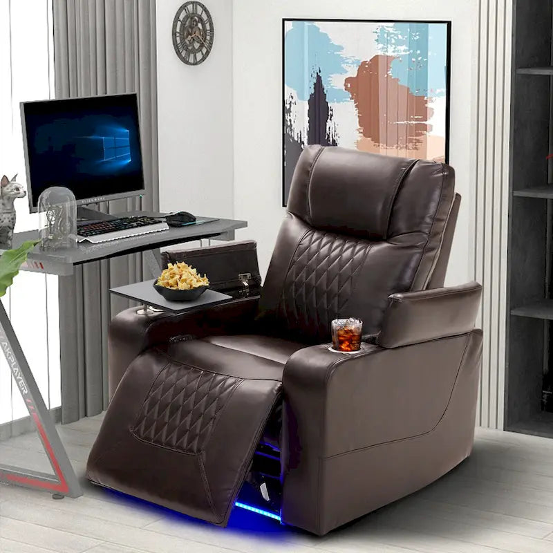 Fauteuil inclinable électrique avec 2 porte-gobelets pratiques