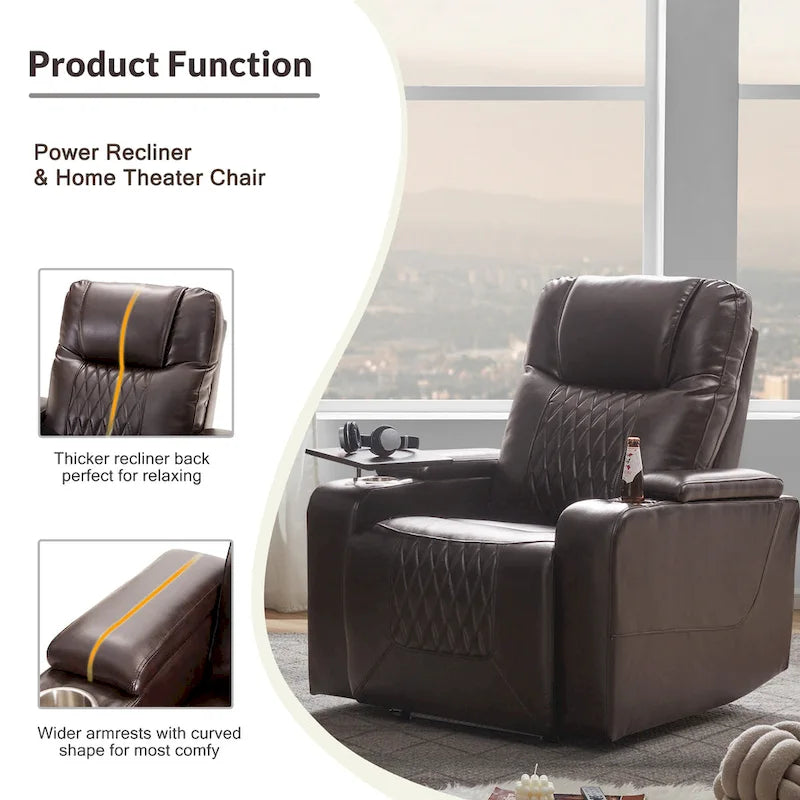 Fauteuil inclinable électrique avec 2 porte-gobelets pratiques