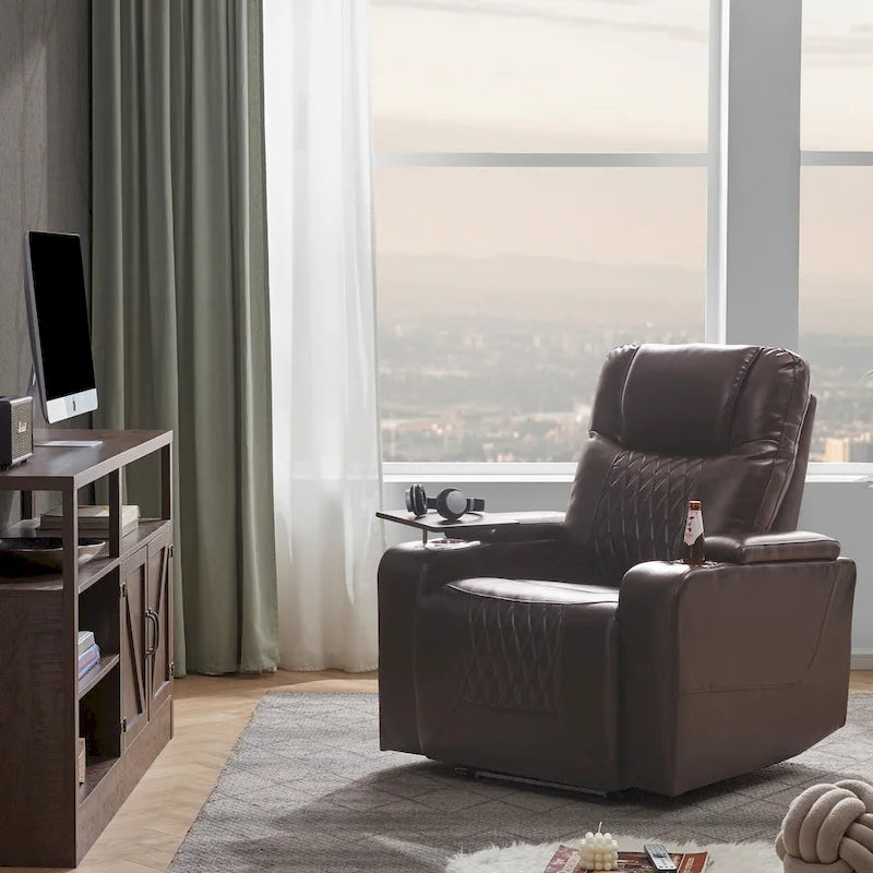 Fauteuil inclinable électrique avec 2 porte-gobelets pratiques