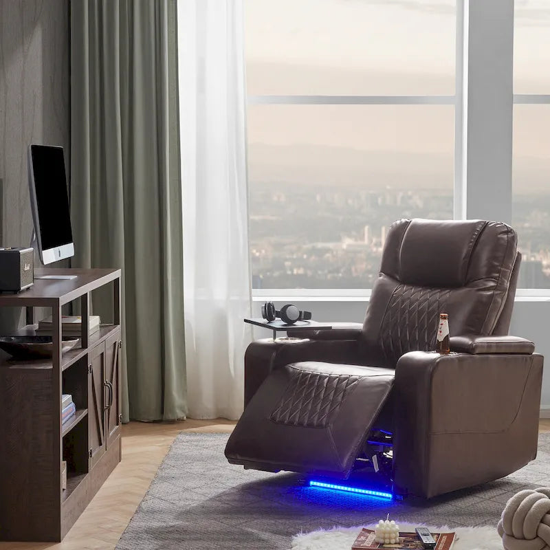 Fauteuil inclinable électrique avec 2 porte-gobelets pratiques