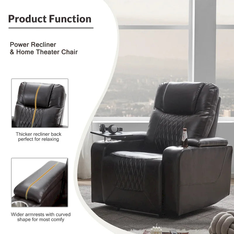 Fauteuil inclinable électrique avec 2 porte-gobelets pratiques