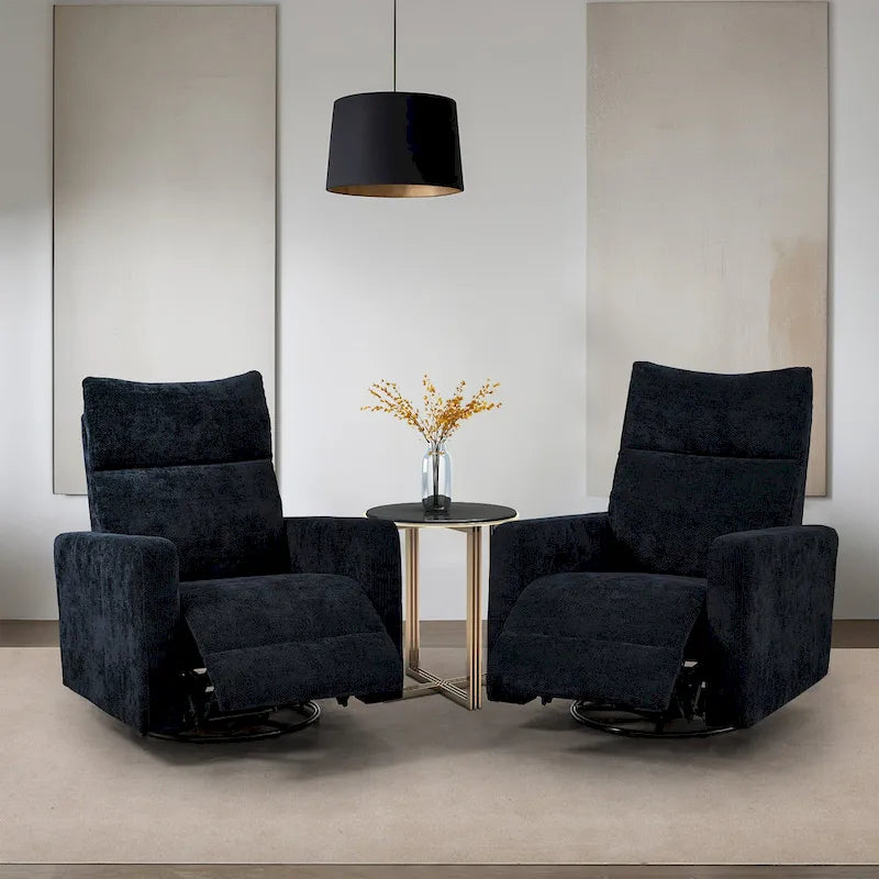 Fauteuil inclinable pivotant et coulissant Olmas 33,5 W avec chargeur USB - Lot de 2