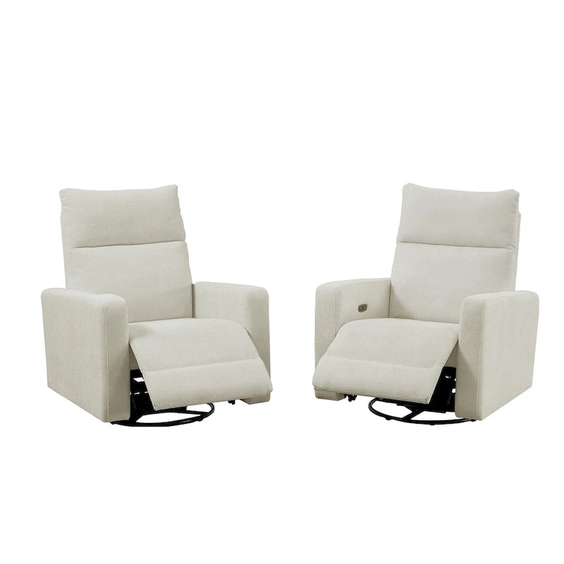 Fauteuil inclinable pivotant et coulissant Olmas 33,5 W avec chargeur USB - Lot de 2