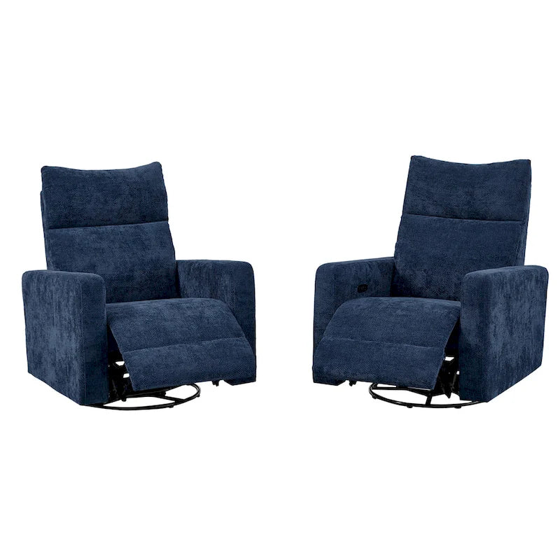 Fauteuil inclinable pivotant et coulissant Olmas 33,5 W avec chargeur USB - Lot de 2