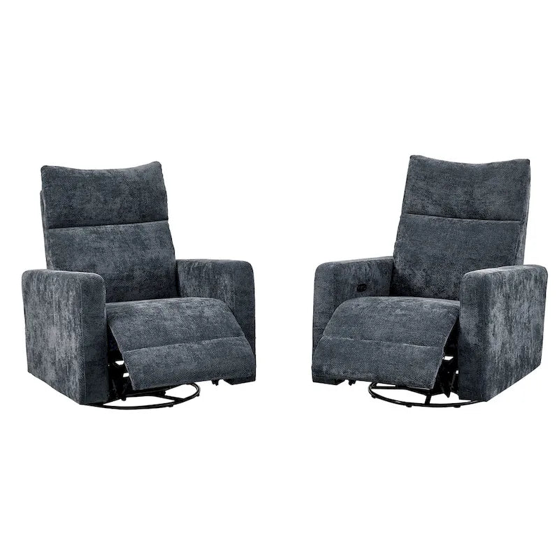 Fauteuil inclinable pivotant et coulissant Olmas 33,5 W avec chargeur USB - Lot de 2
