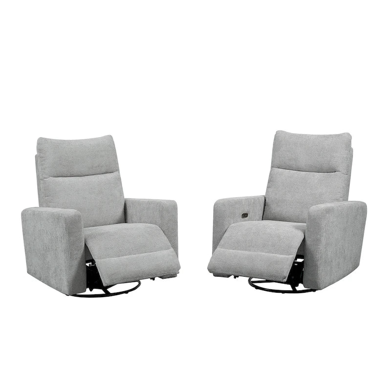 Fauteuil inclinable pivotant et coulissant Olmas 33,5 W avec chargeur USB - Lot de 2