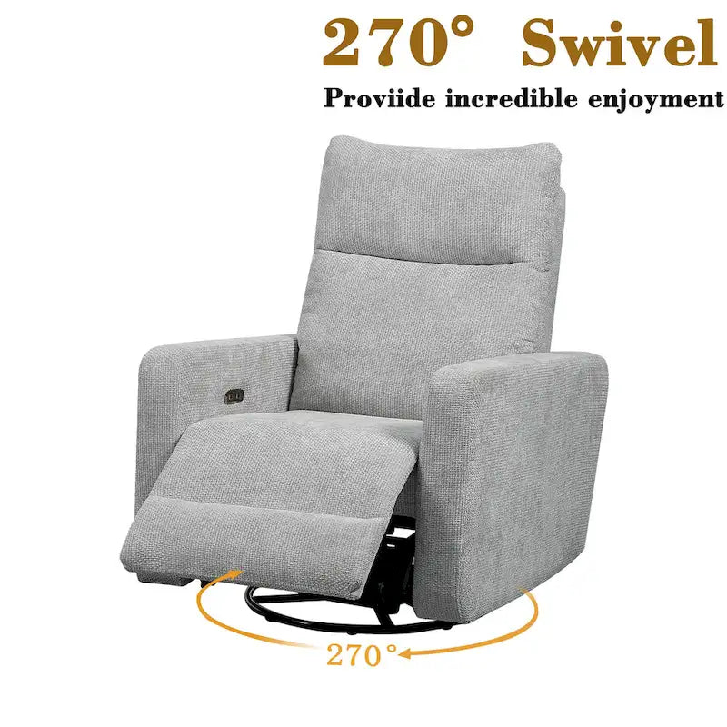 Fauteuil inclinable pivotant et coulissant Olmas 33,5 W avec chargeur USB - Lot de 2