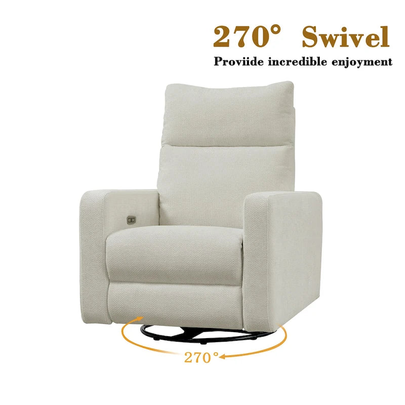 Fauteuil inclinable pivotant et coulissant Olmas 33,5 W avec chargeur USB - Lot de 2