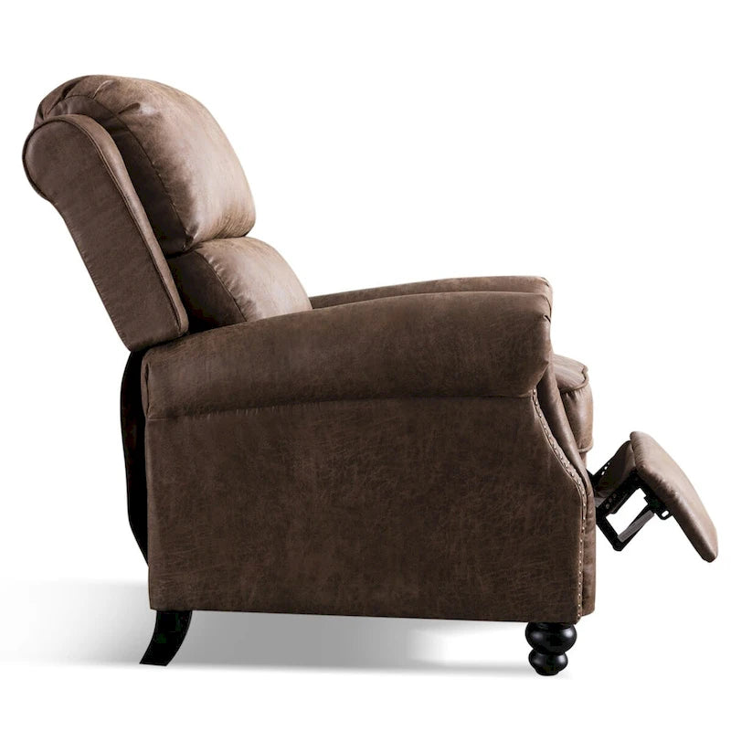 Fauteuil inclinable à pousser Club avec garniture cloutée, lot de 2