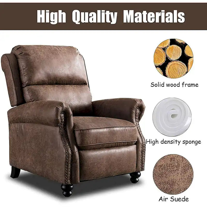 Fauteuil inclinable à pousser Club avec garniture cloutée, lot de 2