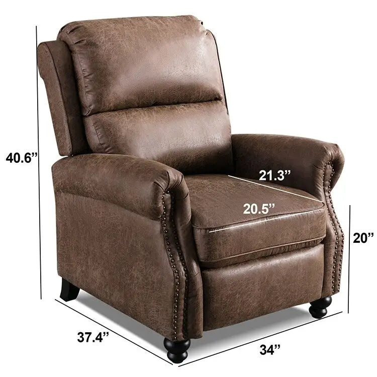 Fauteuil inclinable à pousser Club avec garniture cloutée, lot de 2