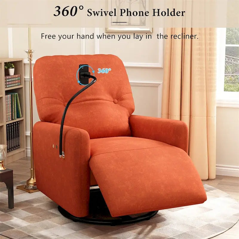 Fauteuil inclinable électrique pivotant à 270 degrés avec support de téléphone