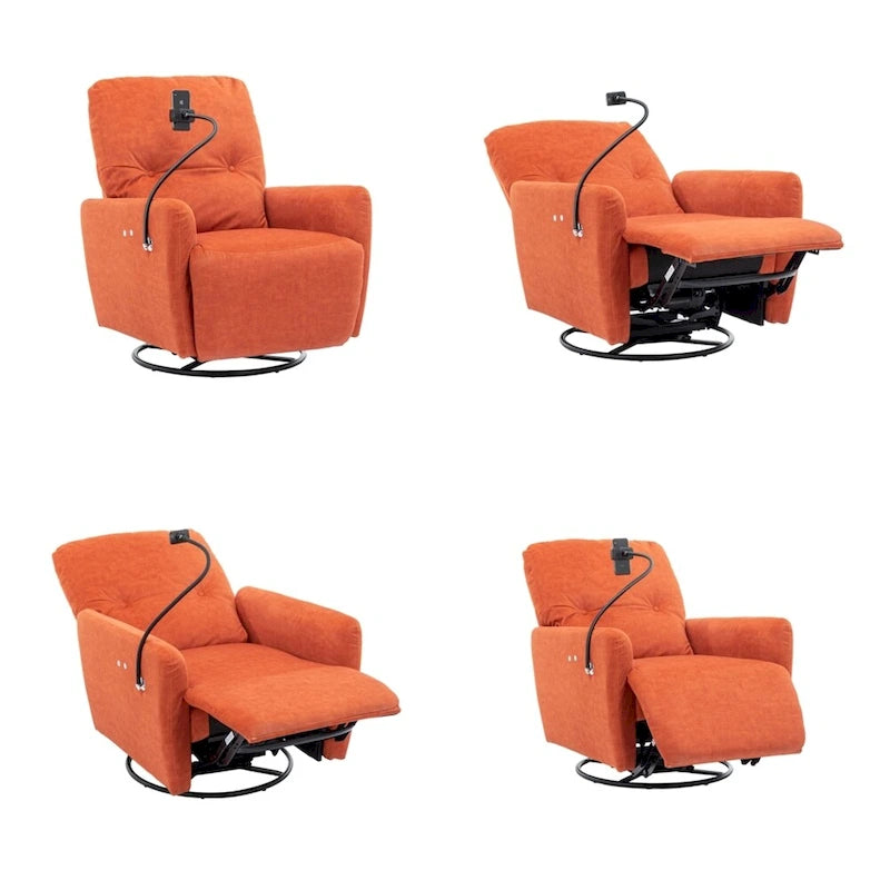 Fauteuil inclinable électrique pivotant à 270 degrés avec support de téléphone