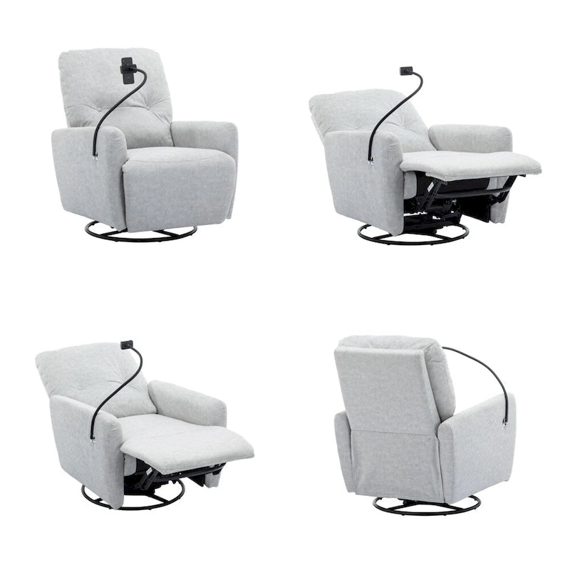 Fauteuil inclinable électrique pivotant à 270 degrés avec support de téléphone