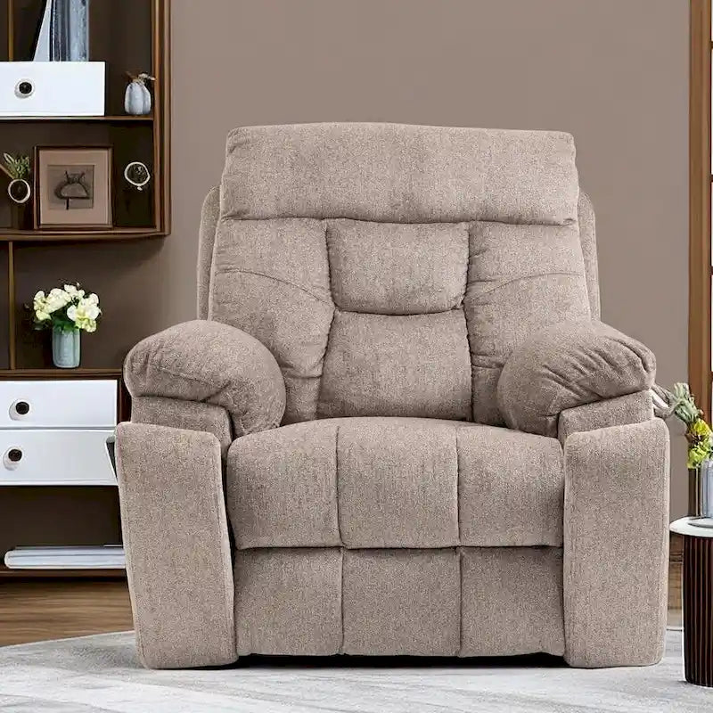 Fauteuil inclinable releveur électrique de massage et chauffant, double motorisation, inclinable électrique avec porte-gobelets et poches latérales, 180 kg