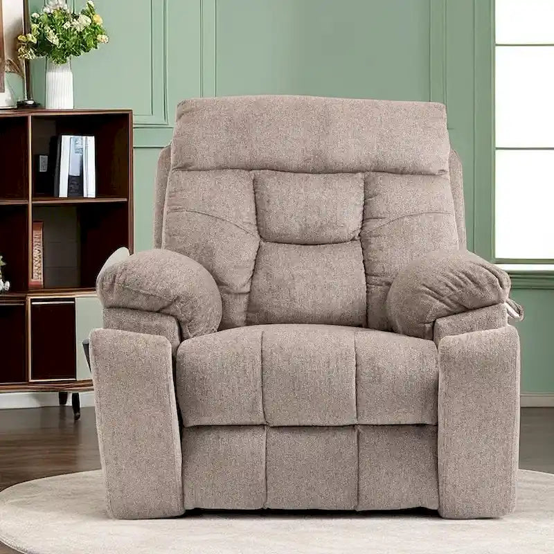 Fauteuil inclinable releveur électrique de massage et chauffant, double motorisation, inclinable électrique avec porte-gobelets et poches latérales, 180 kg