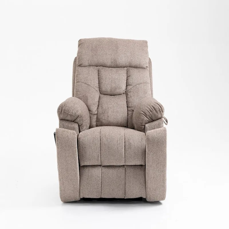 Fauteuil inclinable releveur électrique de massage et chauffant, double motorisation, inclinable électrique avec porte-gobelets et poches latérales, 180 kg