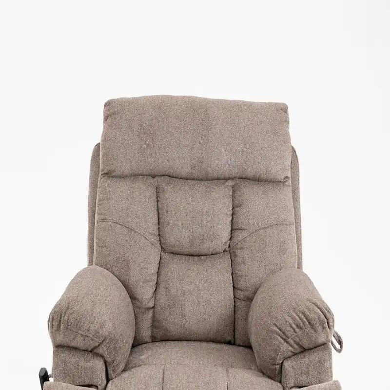 Fauteuil inclinable releveur électrique de massage et chauffant, double motorisation, inclinable électrique avec porte-gobelets et poches latérales, 180 kg