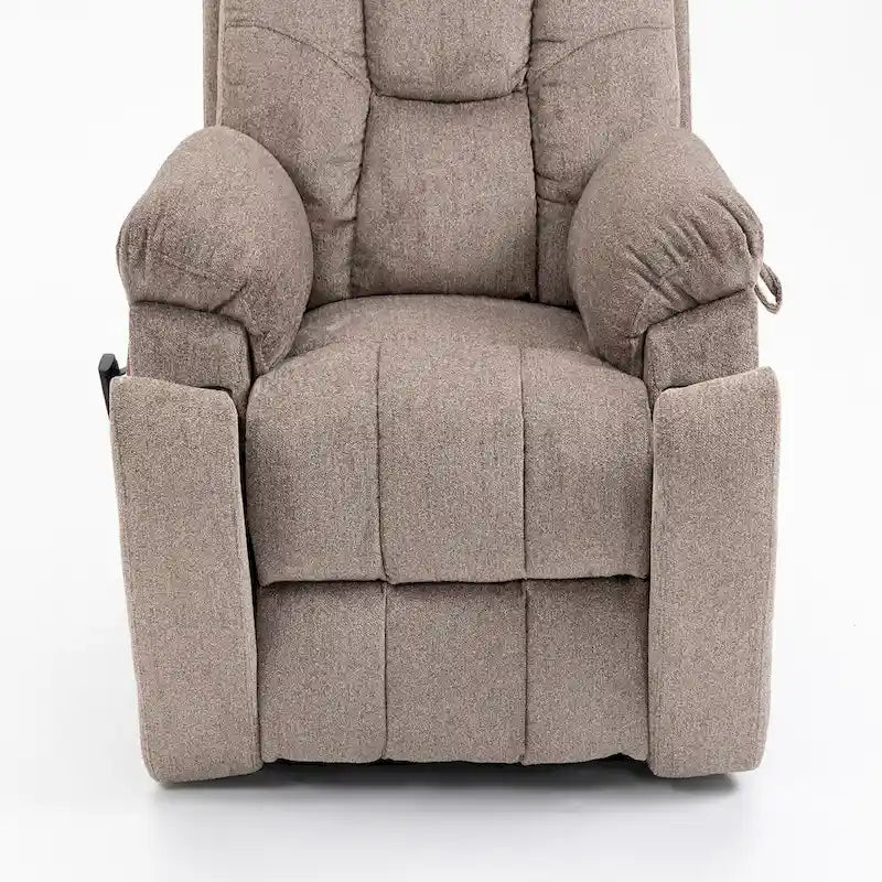 Fauteuil inclinable releveur électrique de massage et chauffant, double motorisation, inclinable électrique avec porte-gobelets et poches latérales, 180 kg