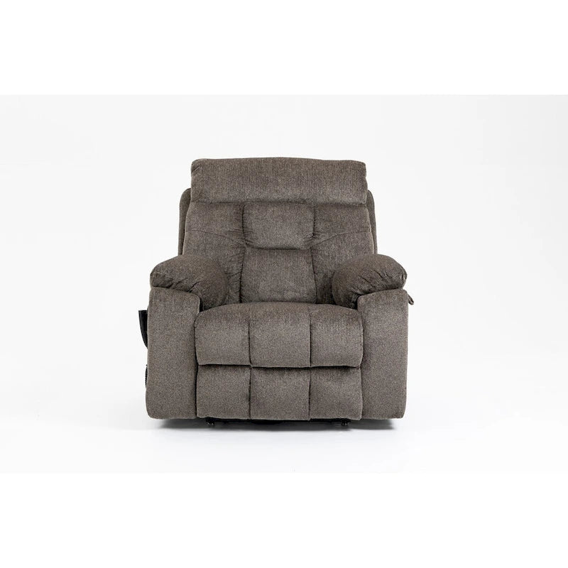 Fauteuil inclinable releveur électrique de massage et chauffant, double motorisation, inclinable électrique avec porte-gobelets et poches latérales, 180 kg