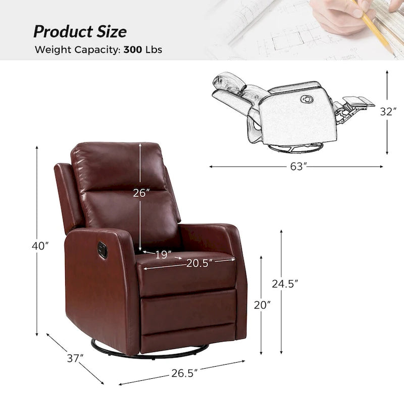 Fauteuil inclinable pivotant Esteban avec dossier capitonné (ensemble de 2) par HULALA HOME
