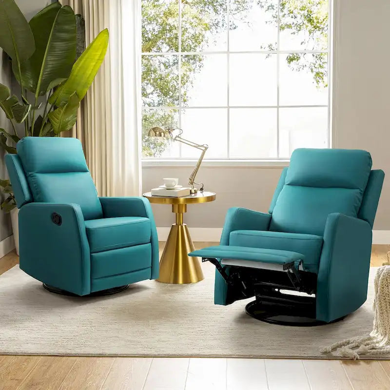 Fauteuil inclinable pivotant Esteban avec dossier capitonné (ensemble de 2) par HULALA HOME