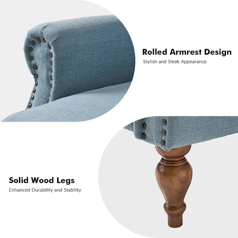 Fauteuil inclinable manuel Terri Traditional Roll Arm avec pieds en bois massif, lot de 2, par HULALA HOME