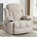 Fauteuil inclinable manuel massant et chauffant en velours capitonné avec base pivotante à 360°