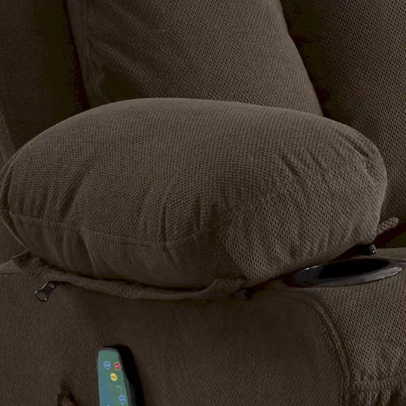 Fauteuil inclinable manuel massant et chauffant en velours capitonné avec base pivotante à 360°