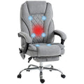 Fauteuil de bureau massant avec 6 points de vibration, fauteuil d'ordinateur inclinable et chauffant, fauteuil pivotant réglable en hauteur avec repose-pieds