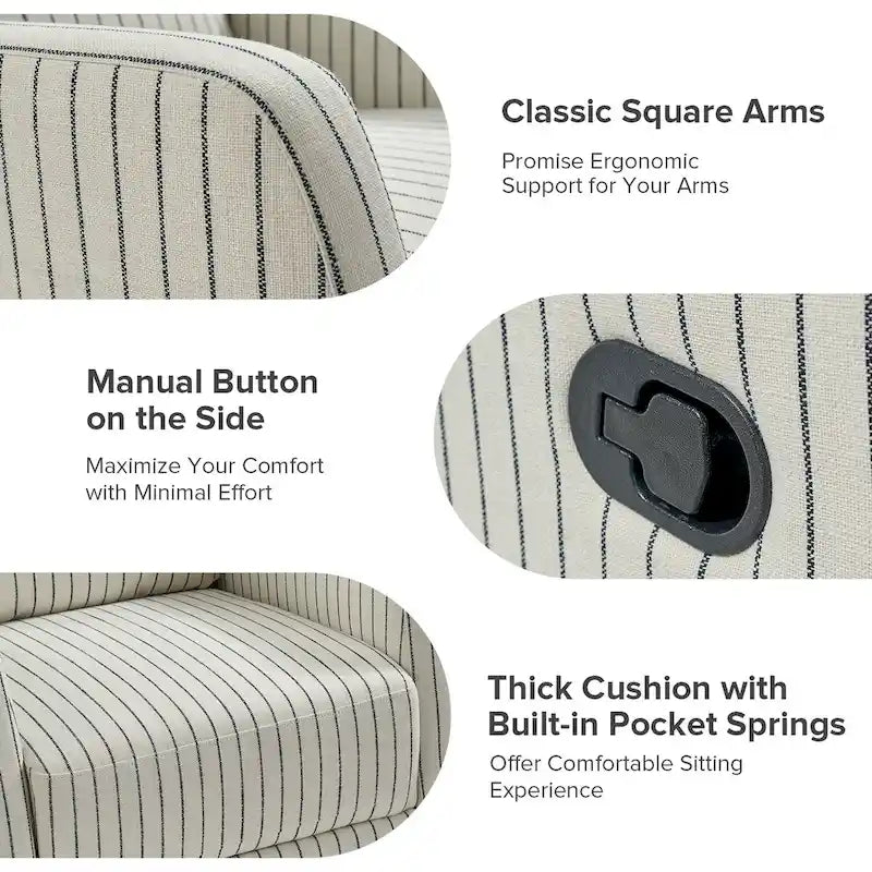 Lot de 2 fauteuils inclinables pivotants et basculants à 360 degrés en polyester moderne Diana de HULALA HOME