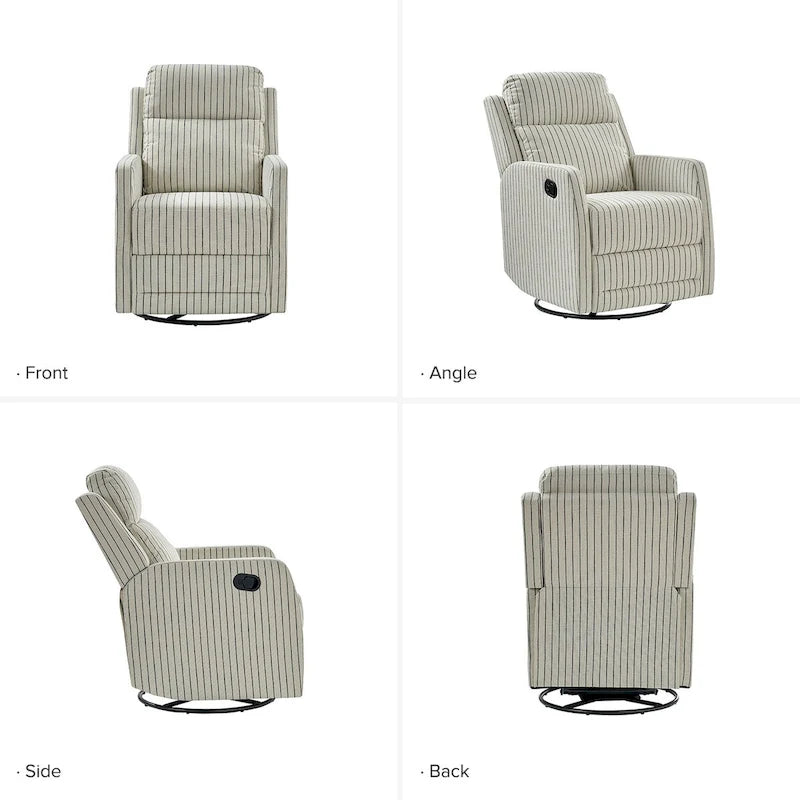 Lot de 2 fauteuils inclinables pivotants et basculants à 360 degrés en polyester moderne Diana de HULALA HOME