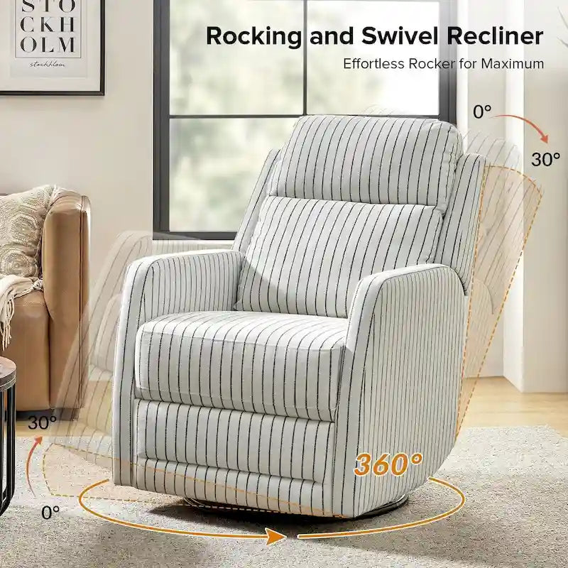 Lot de 2 fauteuils inclinables pivotants et basculants à 360 degrés en polyester moderne Diana de HULALA HOME