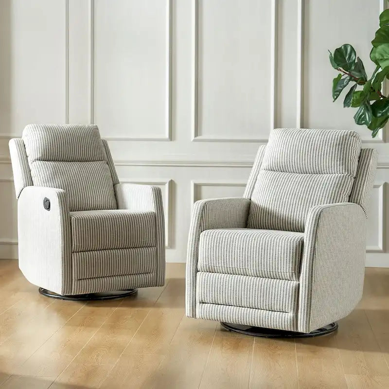 Lot de 2 fauteuils inclinables pivotants et basculants à 360 degrés en polyester moderne Diana de HULALA HOME