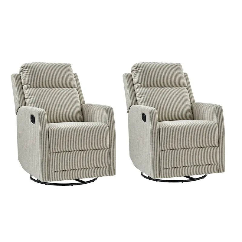 Lot de 2 fauteuils inclinables pivotants et basculants à 360 degrés en polyester moderne Diana de HULALA HOME