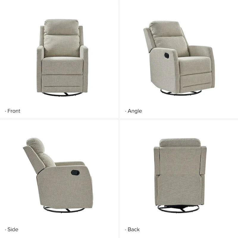 Lot de 2 fauteuils inclinables pivotants et basculants à 360 degrés en polyester moderne Diana de HULALA HOME