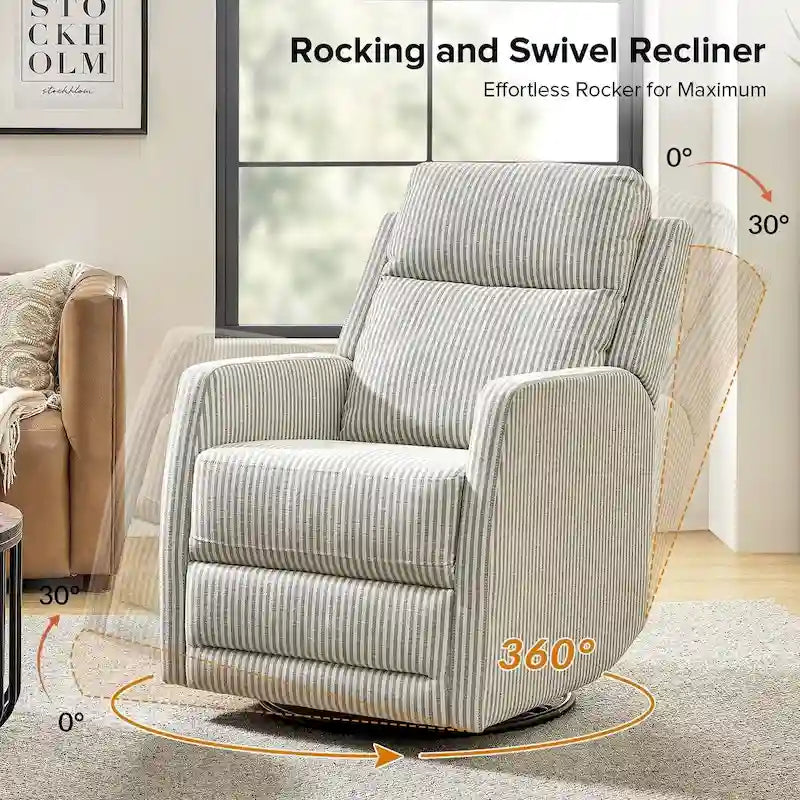 Lot de 2 fauteuils inclinables pivotants et basculants à 360 degrés en polyester moderne Diana de HULALA HOME