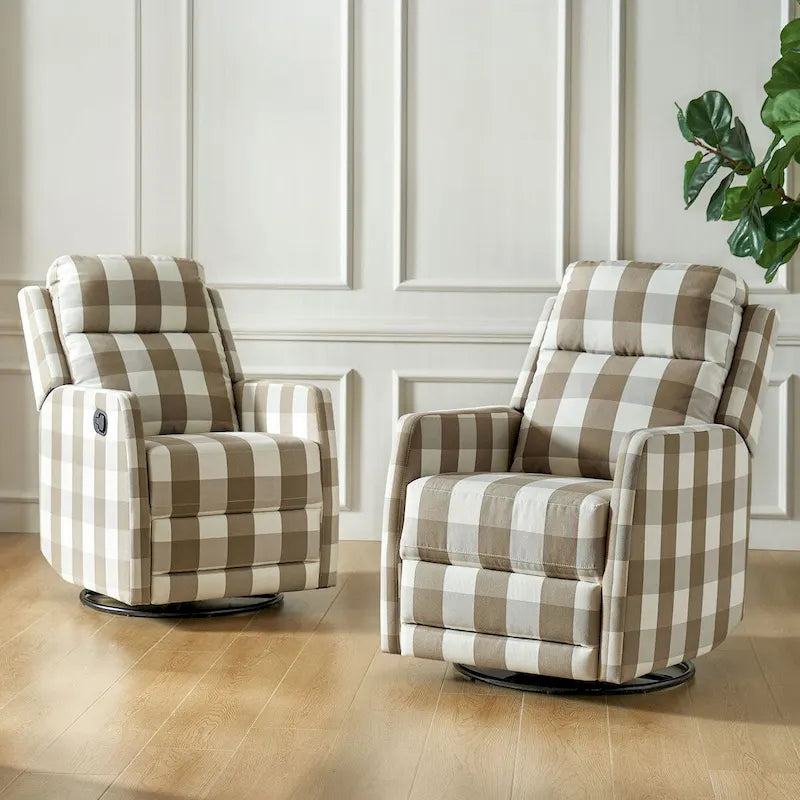 Lot de 2 fauteuils inclinables pivotants et basculants à 360 degrés en polyester moderne Diana de HULALA HOME