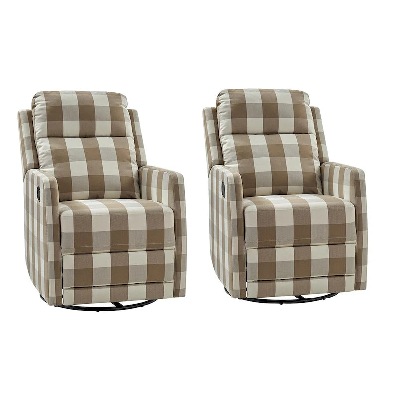 Lot de 2 fauteuils inclinables pivotants et basculants à 360 degrés en polyester moderne Diana de HULALA HOME