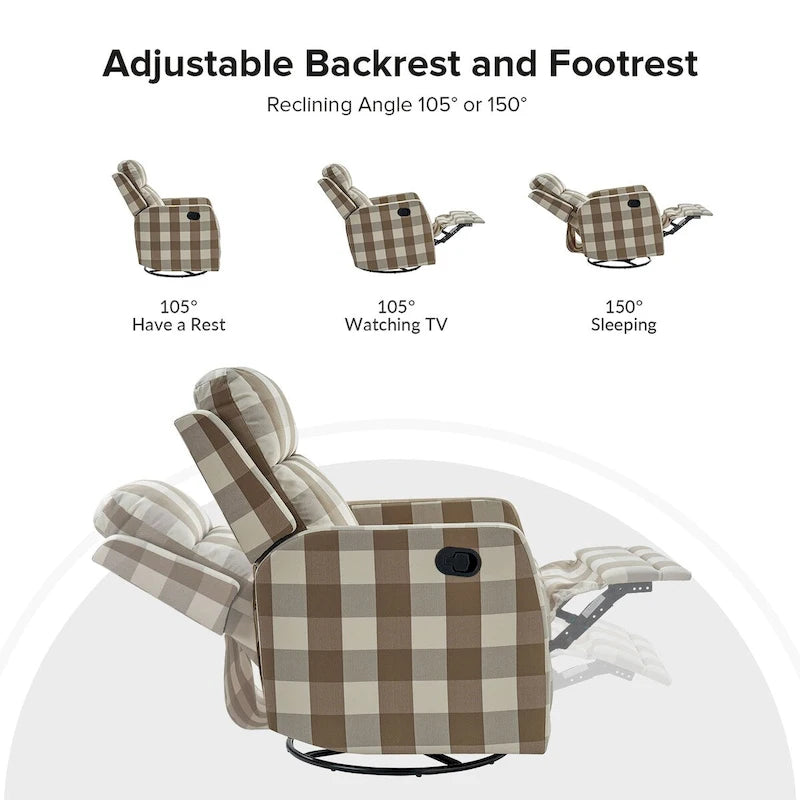 Lot de 2 fauteuils inclinables pivotants et basculants à 360 degrés en polyester moderne Diana de HULALA HOME