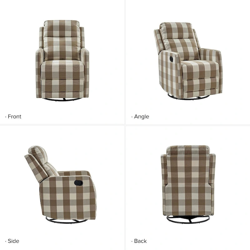 Lot de 2 fauteuils inclinables pivotants et basculants à 360 degrés en polyester moderne Diana de HULALA HOME