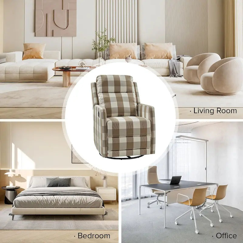 Lot de 2 fauteuils inclinables pivotants et basculants à 360 degrés en polyester moderne Diana de HULALA HOME