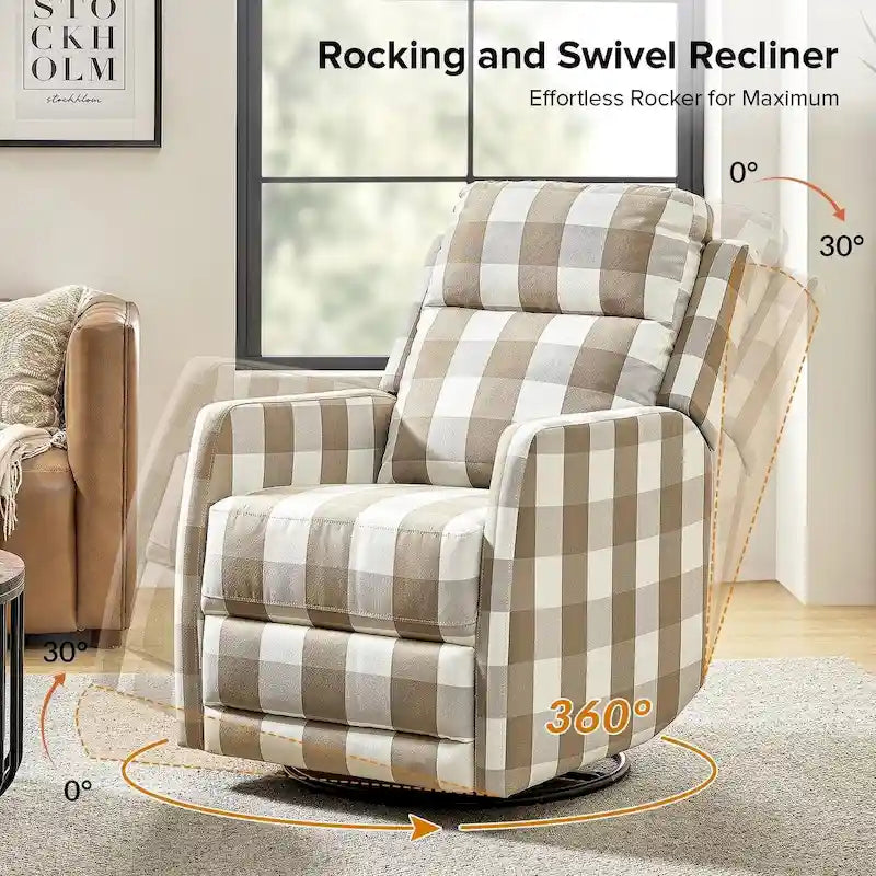 Lot de 2 fauteuils inclinables pivotants et basculants à 360 degrés en polyester moderne Diana de HULALA HOME